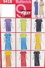 V?5418 PATRON BUTTERICK 9 CREATION ROBE TAILLE HAUTE NOUEE  42 AU 46