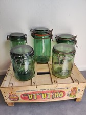 Ancien grand Bocal en verre L'IDEAL 1L SOLIDEX 1L/1.5L Couleur vert