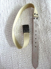 Ceinture beige Chipie Jeans coton beige et Cuir Vintage