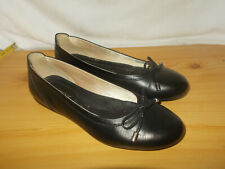 Chaussure basse ballerine à enfiler cuir noir 36 GEOX semelle caoutchouc