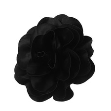 Broche fleur en tissu noir