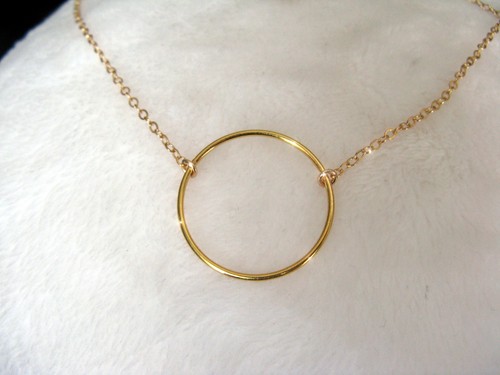 Collier pendentif cercle or - cercle,