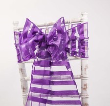 Organza Écharpe Chemins de Table Motif Rayure Couleurs Variées Fêtes Mariages