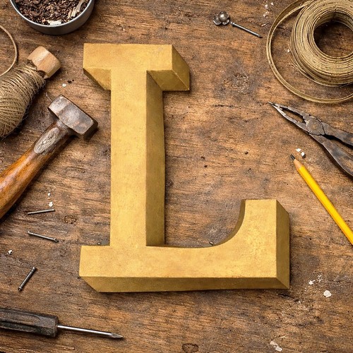 Ancienne lettre en zinc - "l",
