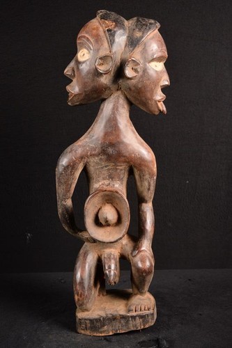 Figure doble tête bakongo - figure,