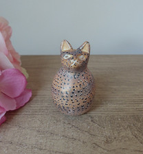 Sculpture de chat en pierre forme sphérique, presse-papier félin, décoration