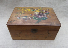 BOÎTE À BIJOUX EN BOIS D'OLIVIER - INTÉRIEUR CAPITONNÉ - NICE - ÉTABTS SEMERIA