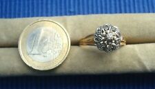 E Jolie Bague Marguerite Ancienne OR 750 Tête Aigle Diamant 2.9gr