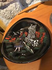 Faience de longwy Émaux Grand Feu assiette de collection La Porteuse D’eau