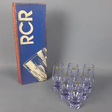 Lot Verre Cristal Rcr Violet Transparent N.6 Pcs Design Moderniste Ans ‘70