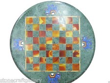 15" Green Marble Chess Table
