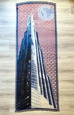 Foulard CHANEL Cachemire Bleu Rose Burj Khalifa Dubaï | Scarf Cashmere Blue Pink