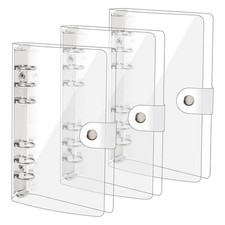 Paquet de 3 Couvertures de Classeur à 6 Anneaux en PVC Souple Transparent A1292
