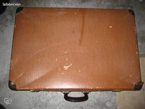 Ancienne valise carton - , bois
