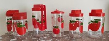 lot de 6 bocaux verre vintage Henkel motif pomme années 70