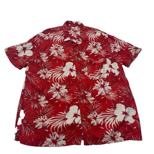 Chemise hawaïenne rouge motif - hawaïenne,