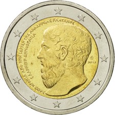 [#463318] Grèce, 2 euros, Platon, 2013, UNZ, bi-métallique