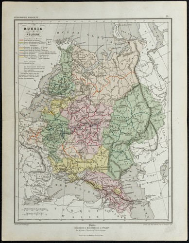 1857 carte ancienne de - -, la