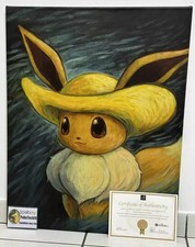 Pokemon Van Gogh Giclée Eevee Evoli 70 x 55 cm Canvas Wall Art NEUF with COA 24H