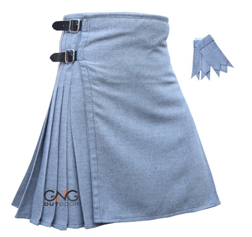 Kilt écossais tweed gris - Écossais,