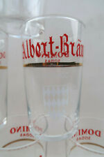 Lot 6 Verres Anciens Biere Albert Brau Monaco 10,5Cm Glass Pub Bar Bistrot 1950
