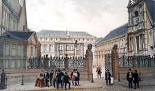 Rare grande lithographie Palais des beaux-Arts Paris Belle Epoque XIXème