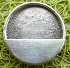 ELOI PERNET PINCE A BILLET 5 FRANCS HERCULE 1873 .ARGENT MASSIF.SUPERBE  !