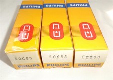 ® LOT 3x LAMPE TUBE VALVE ECC88 6DJ8 PHILIPS HEERLEN ⊿ DIMPLE GETTER NOS NIB °=