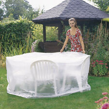 Housse protection TRANSPARENTE pour table salon meuble de jardin Ø200cm (79262)