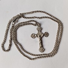 Croix et chaine en argent massif religion Christ  Jésus