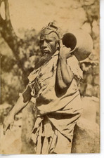 Maroc, Marocain  Vintage albumen print.  Tirage albuminé  5,5x8  Circa 188