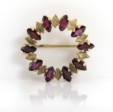 835 Argent Broche Grenat -