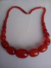 Collier vintage bakélite ambrée