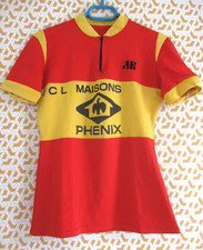 Maillot Cycliste vintage Maisons Phenix VCL rouge et jaune 80'S Homme - 3 / M