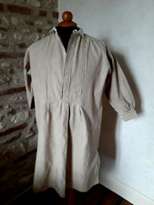 N01 Ancienne liquette chemise de travail chanvre & lin homme XS Old man shirt XS