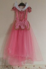9 à 10 ans robe de princesse Rose et Joyaux, pour déguisement  fillette 