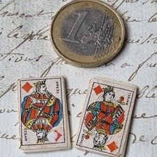 2 Cartes A Jouer Anciennes Miniature 2 cm 2 Playing Cards