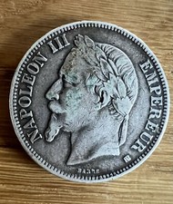 5F Napoléon III Tête laurée 1869 BB Frappé à Strasbourg TTB