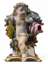 MEISSEN, paire de bouquetières d'applique en porcelaine