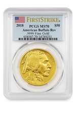 Pièce D’or 1 once American Buffalo 2018 -PCGS -MS70-FIRST STRIKE -CERTIFIÉE-PCGS