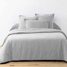 Parure de drap 180x290 3 pièces avec Drap housse 90x190 cm Coton Gris Clair