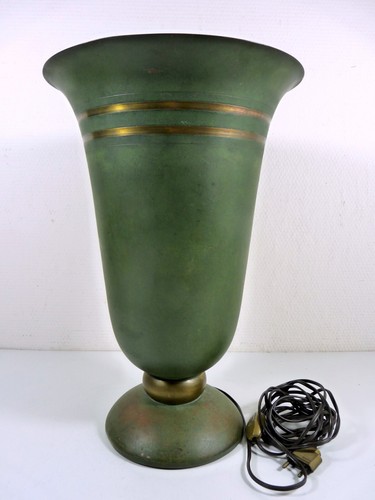 Lampe tôle verte art - tôle,