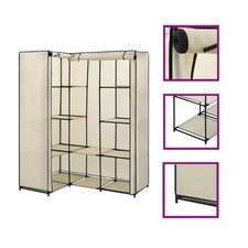 Garde-robe d'Angle Crème Penderie Armoire de Rangement Vêtements Maison vidaXL