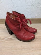 Bottines en cuir rouge A.S.98