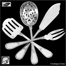 Puiforcat French Sterling Silver Dessert Hors d'Oeuvre Set 4 Pc, Original Box