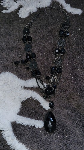 Collier perles noirs - collier,