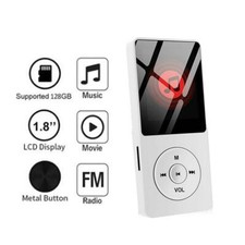 Lecteur de musique MP4/MP3 128 Go compatible Bluetooth sans perte, enregistreur
