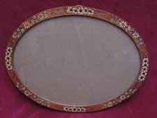 rare magnifique ancien cadre mural en bois style Thoune fleur edelweiss art déco