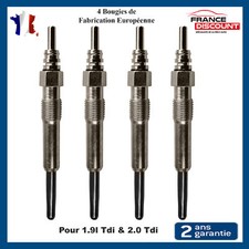 4 Bougie de préchauffage Audi Seat Skoa Vw 1,9l 1,9 Tdi 90 105ch 2,0 2,0l 140ch