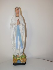 Statue Religieuse Ancienne Notre Dame De Lourdes - La Sainte Vierge Marie 46 cm
